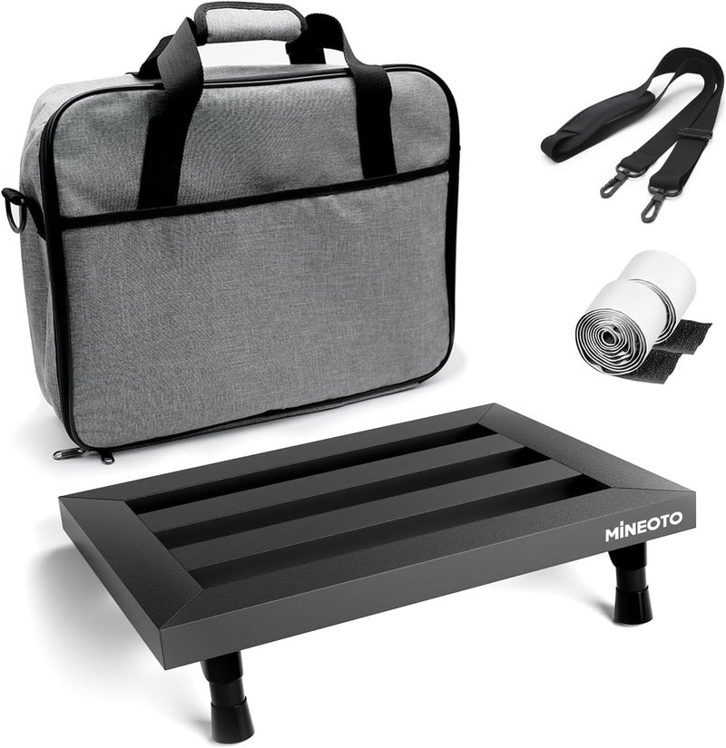 MIOTO 14”x10” Aluminum Alloy Guitar Pedal Board 1.4lb Super Light Small Effect Pedalboard with Carry Bag - Image 1